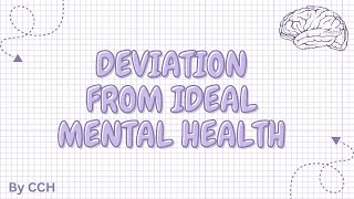 AQA ALEVEL PSYCHOLOGY  Psychopathology Deviation from ideal mental health [upl. by Ettenrahs]