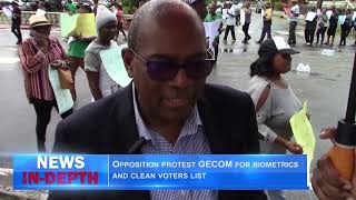 Opposition protest GECOM for biometrics and clean voters list [upl. by Alarise]