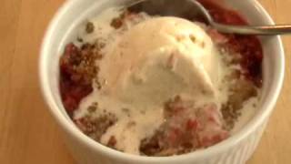 Rhubarb Crisp  Strawberry and Rhubarb Crisp Recipe [upl. by Hortensa]