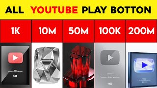 All Types Of YouTube Play button  Youtube play button award  Youtube Play Buttons  Comparison [upl. by Elwyn]