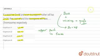 If a stock has 2n48 and scion microspore mother cell has 2n24 then r [upl. by Stein]