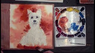 Westie Dog Drizzle  Watercolor Lesson with Karlyn Holman [upl. by Patton641]