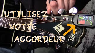 Comment accorder sa guitare avec un accordeur pince [upl. by Caren67]