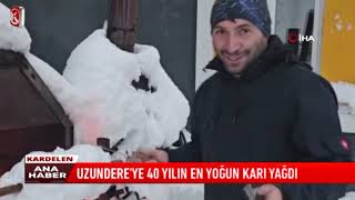 Kardelen TV  UZUNDERE’YE 40 YILIN EN YOĞUN KARI YAĞDI [upl. by Medorra503]