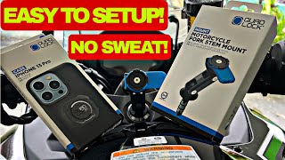 Incredibly Easy to Install Quadlock Fork Stem Mount on your SPORT BIKE [upl. by Benito]