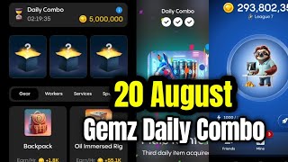 Gemz Daily Combo 20 August  Gemz Daily Code 20 August  Daily Combo Today [upl. by Meneau]