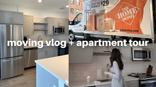 MOVING VLOG packing amp unboxing new apartment tour target runs amp organizing the new space [upl. by Savil212]