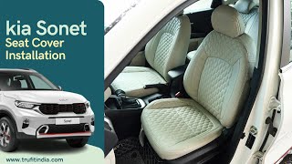 Kia Sonet Seat Cover Installation  Seat Cover Installation Kia Sonet  Airbag Friendly  truFIT [upl. by Arvo]