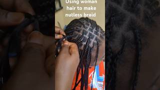 Using human hair extensions to do nutless braid beginners braidhairstylesforblackwomen [upl. by Rennane]