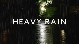 HEAVY RAIN at NIGHT DARK Screen Heavy Rain Sounds at Night for Sleep  Sound of Rain on Roof 10hrs [upl. by Khorma]