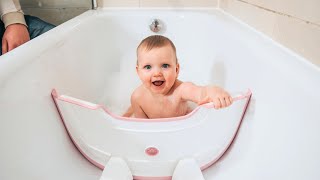 BabyDam Bathwater Barrier  make your family bath into a baby bath [upl. by Odie]