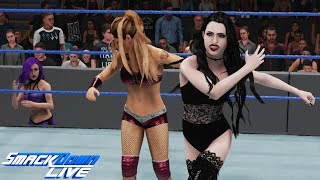 WWE 2K19 SMACKDOWN LIVE LOCAL TALENT VS JESSICA WEMBER MOON amp GIGI AT RINGSIDE [upl. by Rexferd]