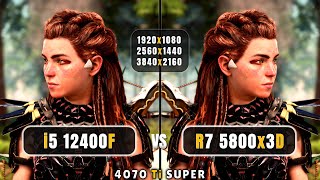 Core i5 12400F vs Ryzen 7 5800x3D  1080p 1440p 4K  How Big is The Difference  4070 Ti Super [upl. by Ellehcan]