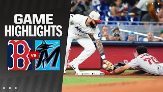 Red Sox vs Marlins Game Highlights 7424  MLB Highlights [upl. by Hcra235]