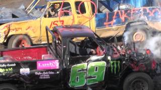 Armstrong Demolition Derby 2015  TRUCKS HEAT 2 [upl. by Ecenaj]