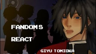 Fandoms react  15  Giyu tomioka [upl. by Garihc]