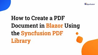 How to Create a PDF Document in Blazor Using the NET PDF Library  ODFP238 [upl. by Oilenroc241]