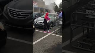 Grocery employee SMASHES smoke filled car 😱 [upl. by Avivah]