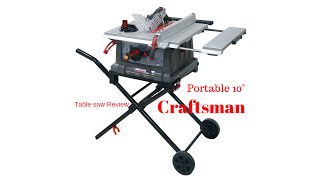 Craftsman portable table saw review  The Boetker Channel [upl. by Imuy]