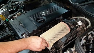 How to Replace the Engine Air Filter on Mercedes W211 W212 W204 W203  M271 Engine Mercedes [upl. by Enelyak244]