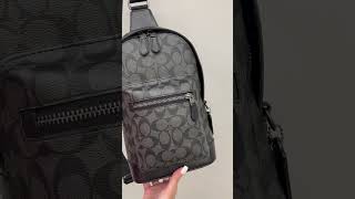 Рюкзак COACH West Pack In Signature Canvas GunmetalCharcoal Black [upl. by Lotz]