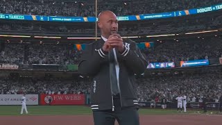 Derek Jeter Throws First Pitch Before Game 3 of 2024 World Series [upl. by Hourihan75]