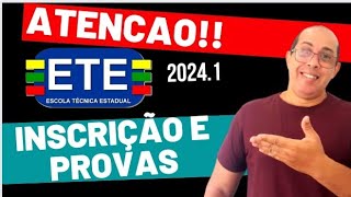 ETE INTEGRADO 20241 VEJA A DATA DA INSCRIÇÃO [upl. by Yenots410]