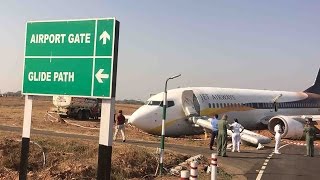 Jet Airways plane skids off runway [upl. by Jacqui]