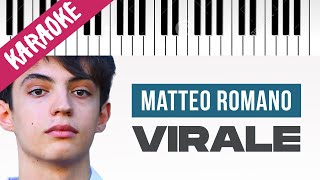 Matteo Romano  Virale  SANREMO 2022  Piano Karaoke con Testo [upl. by Michelina]