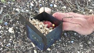 Ultralight Backpacking Firebox Nano Stove Burning Wood Pellets [upl. by Adnamal]