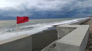 Georgia Kobuleti Embankment Sea storm Грузия [upl. by Aicertap]