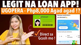 UGOPERA  LEGIT LOAN APP NAGPAPALOAN NG 8000 PESOS ✅Philhealth ID lang pwede na [upl. by Collum86]