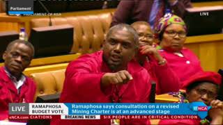 EFF kicked out of Parliament during Presidency budget vote [upl. by Jarlathus]