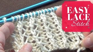 Easy Lace Stitch  One Row Repeat [upl. by Odab]