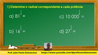 Potência com expoente fracionário  8º Ano [upl. by Kceb]