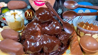 ASMR CHOCOLATE CAKE PROFITEROLE MAGNUM ICE CREAM TIRAMISU CHOCO EGG MASSIVE Eating Sounds [upl. by Abshier261]