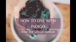 HOW TO DYE WITH INDIGO  FRESH LEAF SALT RUB METHOD  NATURAL DYE [upl. by Paddy537]