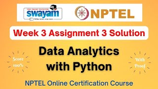 Data Analytics with Python Week 3 Assignment 3 Solution NPTEL  Swayam  JanApr 2024 [upl. by Emilia174]