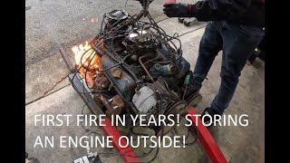 FIRING UP a SBC that hasnt run in YEARS How I store and ENGINE OUTSIDE [upl. by Cirdla41]