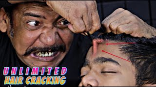 Unlimited Hair Cracking by Asim Barber  Head Massage amp Neck Cracking  Spine Cracking  ASMR [upl. by Artemisa461]