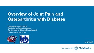 Overview of Joint Pain amp Osteoarthritis with Diabetes [upl. by Aettam]