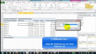 Excel  Pivot Tutorial 14  Prozentwerte  unterschiedliche Varianten [upl. by Neema]