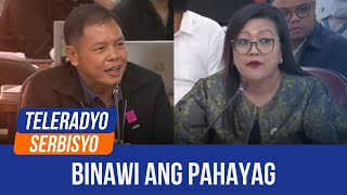 Espenido retracts statements vs De Lima in 2017 Senate hearing Teleradyo Serbisyo 22 October 2024 [upl. by Atilrac]