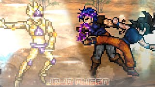 Jotaro Josuke Giorno Jonathan vs Manga Goku Luffy Naruto Ichigo MUGEN [upl. by Crowley617]