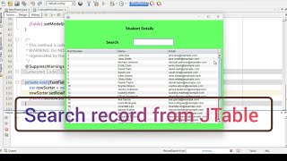 Search record from JTable in Java using JTextField [upl. by Galloway]