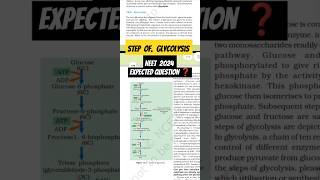 Step of GlycolysisNeet 2024 Expected Questions 😱neet2024glycolysisstepofglycolysis [upl. by Rafaellle871]