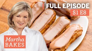 Martha Stewart Makes Puff Pastry 3 Ways Éclair Creme Puffs  Martha Bakes S1E8 quotPâte à Chouxquot [upl. by Ilahtan]