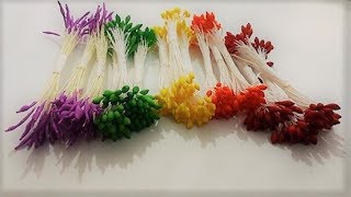 MAKE Flower stamen  DIY stamen making videobest homemade stamen By TuberDiary [upl. by Mallina]