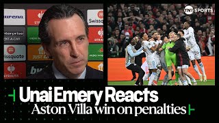 quotENJOY THE MOMENTquot 🔥  Unai Emery  Aston Villa beat Lille 43 on penalties UECL [upl. by Nnylaf]