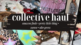 collective haul  amazon finds prettylittlething ssense amp aliexpress [upl. by Rafaello]